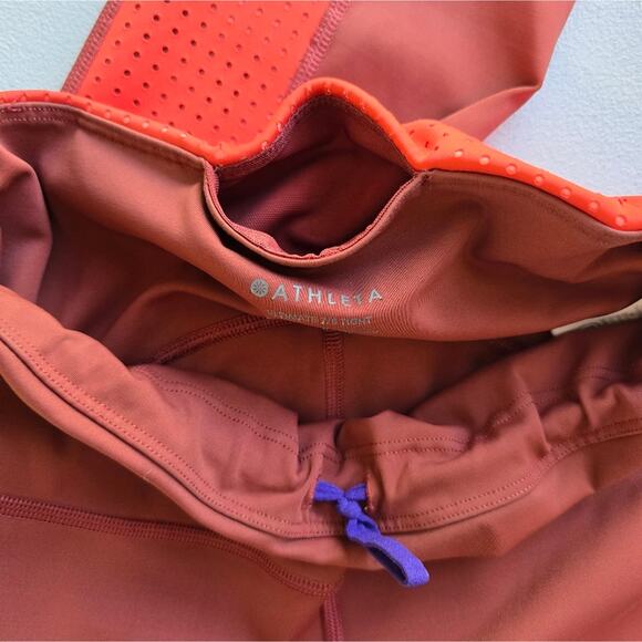 M Athleta Ultimate Stash Pocket Colorblock 7/8 Tight Leggings Sz S Russet Brown - Picture 8 of 9